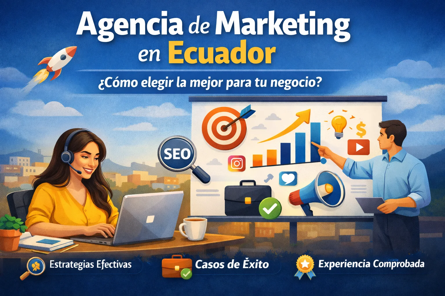 Equipo trabajando estrategias de marketing digital